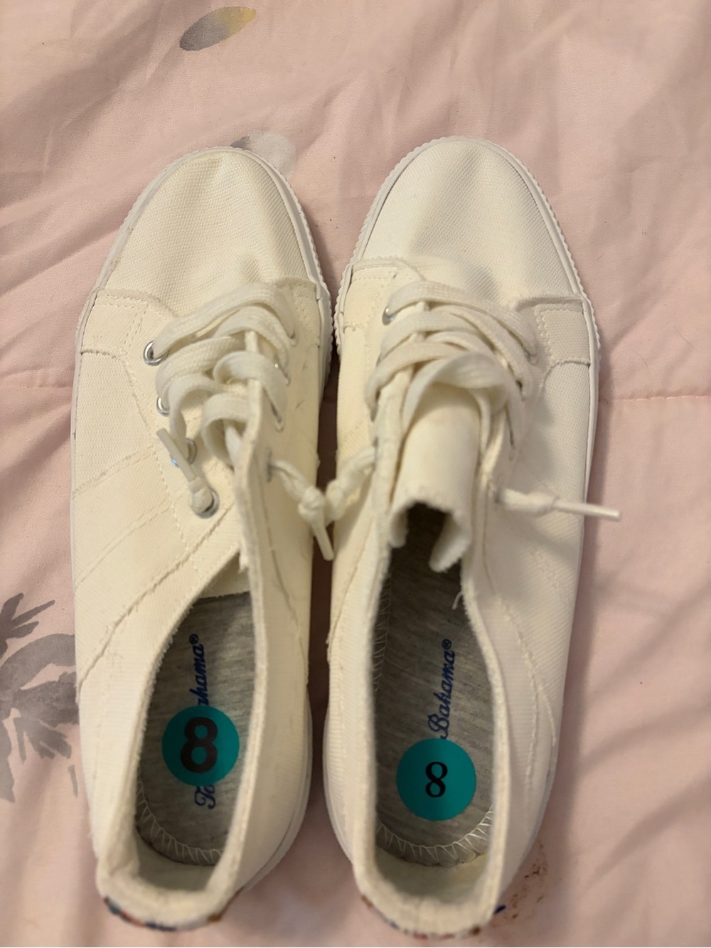 Tommy Bahama Off-White Canvas Lace-Up Sneakers - Picture 3 of 4